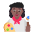 Woman Artist Flat Medium Dark Emoji from Fluent Emoji Flat Set