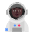Woman Astronaut Flat Dark Emoji from Fluent Emoji Flat Set