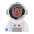 Woman Astronaut Flat Medium Dark Emoji from Fluent Emoji Flat Set