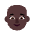 Woman Bald Flat Dark Emoji from Fluent Emoji Flat Set