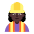 Woman Construction Worker Flat Dark Emoji from Fluent Emoji Flat Set