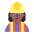 Woman Construction Worker Flat Medium Dark Emoji from Fluent Emoji Flat Set