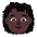 Woman Curly Hair Flat Dark Emoji from Fluent Emoji Flat Set