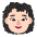 Woman Curly Hair Flat Light Emoji from Fluent Emoji Flat Set