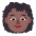 Woman Curly Hair Flat Medium Dark Emoji from Fluent Emoji Flat Set