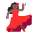 Woman Dancing Flat Medium Dark Emoji from Fluent Emoji Flat Set