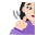 Woman Deaf Flat Light Emoji from Fluent Emoji Flat Set