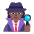 Woman Detective Flat Medium Dark Emoji from Fluent Emoji Flat Set