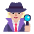 Woman Detective Flat Medium Light Emoji from Fluent Emoji Flat Set