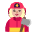 Woman Firefighter Flat Medium Light Emoji from Fluent Emoji Flat Set