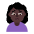 Woman Frowning Flat Dark Emoji from Fluent Emoji Flat Set