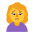 Woman Frowning Flat Default Emoji from Fluent Emoji Flat Set