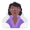 Woman In Steamy Room Flat Medium Dark Emoji from Fluent Emoji Flat Set