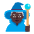 Woman Mage Flat Dark Emoji from Fluent Emoji Flat Set