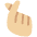 Hand With Index Finger And Thumb Crossed Medium Light Skin Tone Emoji from Twemoji Set