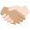 Handshake Medium Skin Tone Light Skin Tone Emoji from Twemoji Set