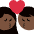 Kiss Woman Man Dark Skin Tone Emoji from Twemoji Set
