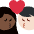 Kiss Woman Man Dark Skin Tone Light Skin Tone Emoji from Twemoji Set