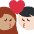 Kiss Woman Man Medium Skin Tone Light Skin Tone Emoji from Twemoji Set