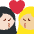 Kiss Woman Woman Light Skin Tone Medium Light Skin Tone Emoji from Twemoji Set