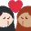 Kiss Woman Woman Light Skin Tone Medium Skin Tone Emoji from Twemoji Set