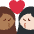 Kiss Woman Woman Medium Dark Skin Tone Light Skin Tone Emoji from Twemoji Set