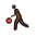 Man Bouncing Ball Dark Skin Tone Emoji from OpenMoji Set