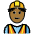 Man Construction Worker Medium Dark Skin Tone Emoji from OpenMoji Set