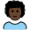 Man Dark Skin Tone Curly Hair Emoji from OpenMoji Set