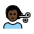 Man Getting Haircut Dark Skin Tone Emoji from OpenMoji Set