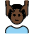 Man Getting Massage Dark Skin Tone Emoji from OpenMoji Set