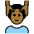 Man Getting Massage Medium Dark Skin Tone Emoji from OpenMoji Set