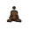 Man In Lotus Position Dark Skin Tone Emoji from OpenMoji Set