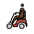 Man In Motorized Wheelchair Dark Skin Tone Emoji from OpenMoji Set