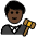 Man Judge Dark Skin Tone Emoji from OpenMoji Set