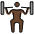 Man Lifting Weights Dark Skin Tone Emoji from OpenMoji Set