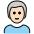 Man Light Skin Tone White Hair Emoji from OpenMoji Set