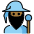 Man Mage Medium Dark Skin Tone Emoji from OpenMoji Set