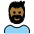 Man Medium Dark Skin Tone Beard Emoji from OpenMoji Set