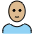 Man Medium Light Skin Tone Bald Emoji from OpenMoji Set