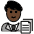 Man Office Worker Dark Skin Tone Emoji from OpenMoji Set