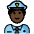 Man Police Officer Dark Skin Tone Emoji from OpenMoji Set