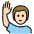 Man Raising Hand Light Skin Tone Emoji from OpenMoji Set