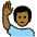 Man Raising Hand Medium Dark Skin Tone Emoji from OpenMoji Set