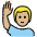 Man Raising Hand Medium Light Skin Tone Emoji from OpenMoji Set