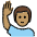 Man Raising Hand Medium Skin Tone Emoji from OpenMoji Set