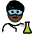 Man Scientist Dark Skin Tone Emoji from OpenMoji Set