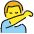Man Sneezing Into Elbow Emoji from OpenMoji Set