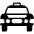 Oncoming Taxi High Contrast Emoji from Fluent Emoji High Contrast Set
