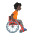 Person In Manual Wheelchair Facing Right Dark Skin Tone Emoji from Noto Emoji Set